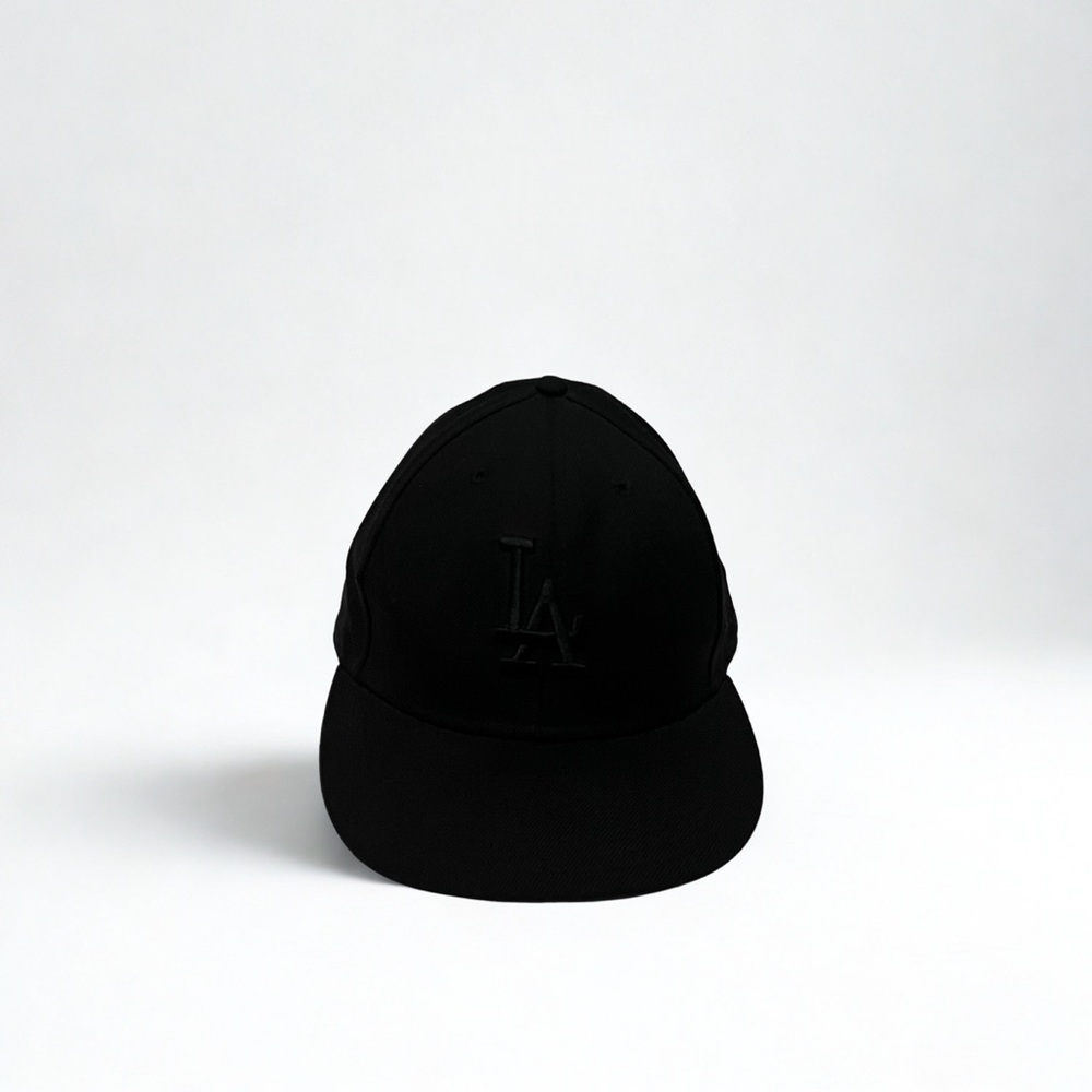 New Era 59FIFTY Los Angeles Dodgers Hat Black Fitted Baseball MLB Cap Size 7 3/8